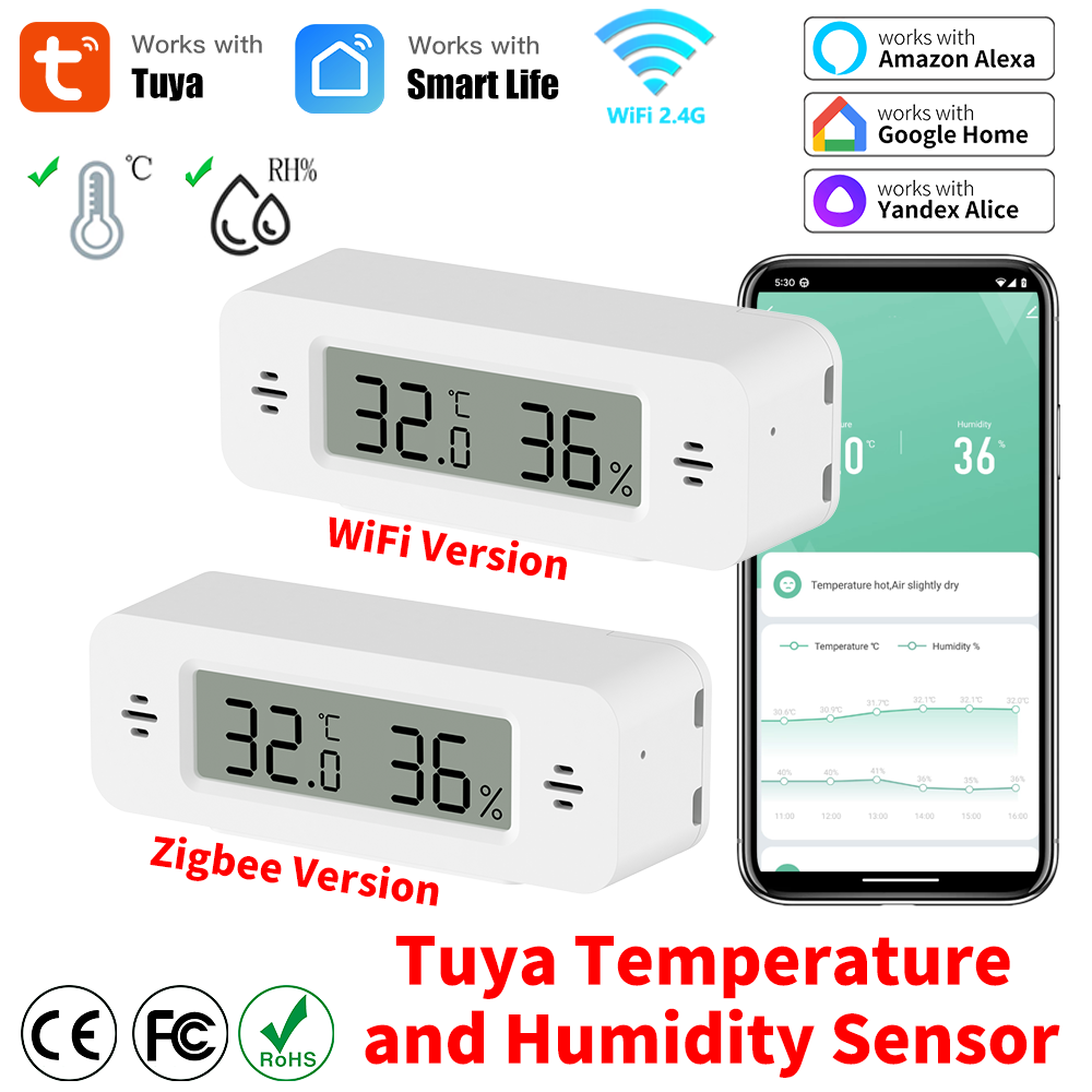 Digital Hygrometer Probe - Tuya WiFi/Zigbee Sensor de temperatura y