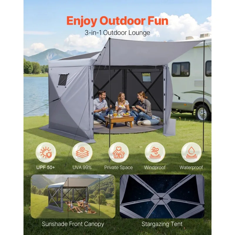Carpa Gazebo de 12x12 pies con - Screen Top Mesh reseña y precio